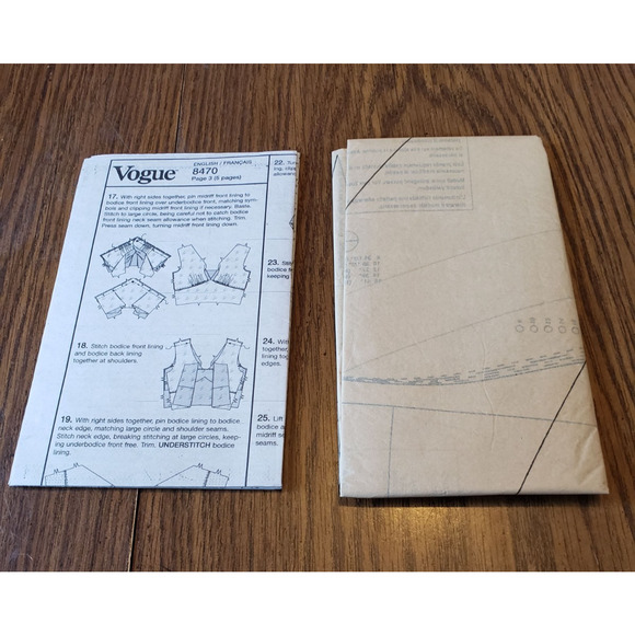 Easy V-Neck Dress Sewing Pattern~Swing Skirt & Sash Vogue V8470 - Picture 5 of 6